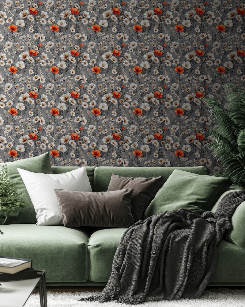 Kirsti Dark Grey - 1075501-02 wallpaper Scandza