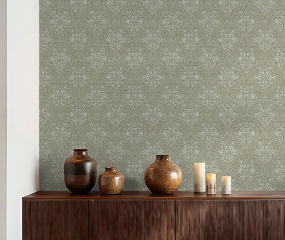 Picture of Floral Ogee cream in Green - 1032501-02