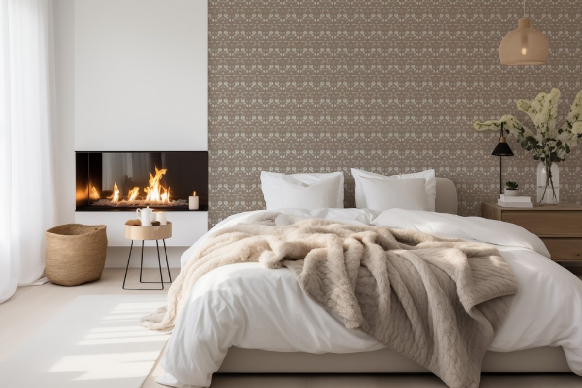 Picture of Indian Flowers in Beige - 1032801-01