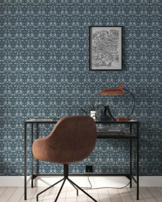 Picture of Indian Flowers in Blue - 1032801-02