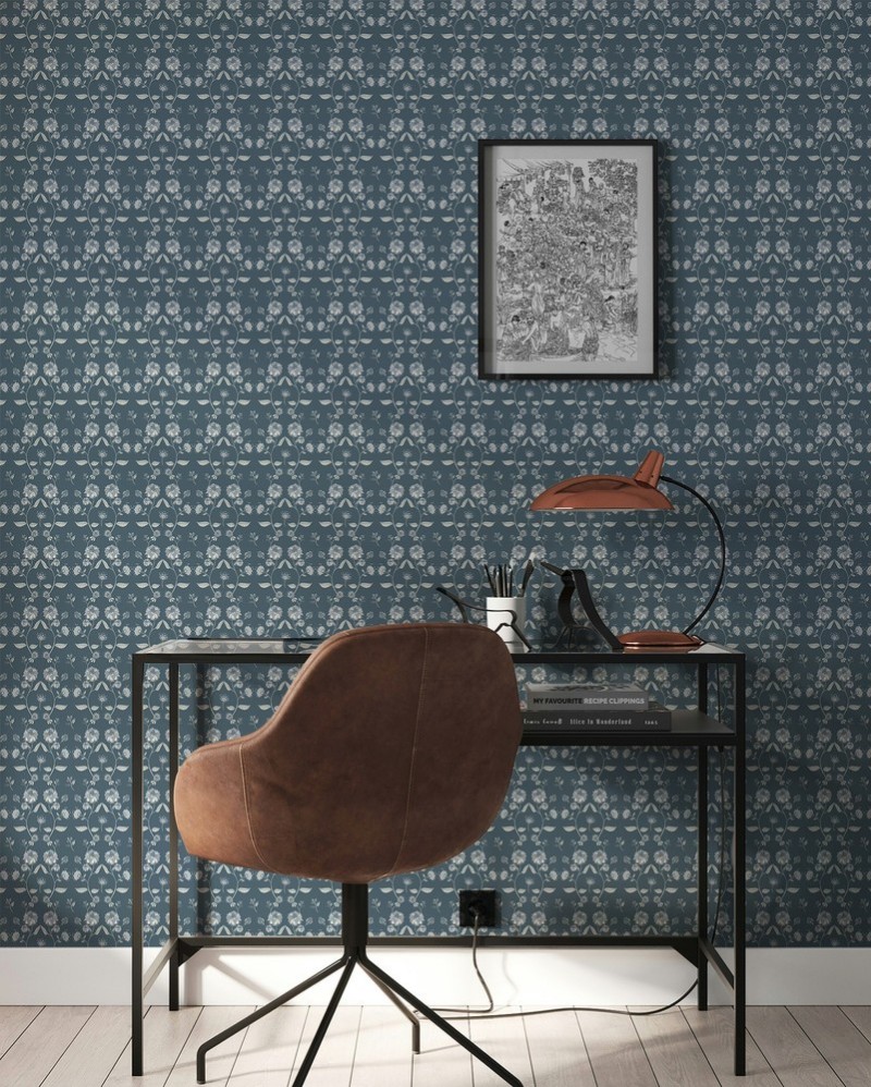 Afbeeldingen van Indian Flowers in Blue - 1032801-02