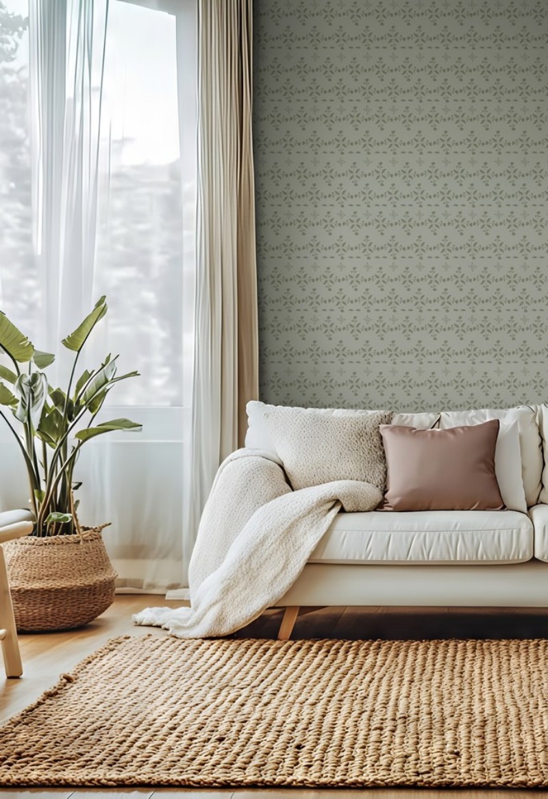 Picture of Leaves and round sprigs in Green - 1032901-01