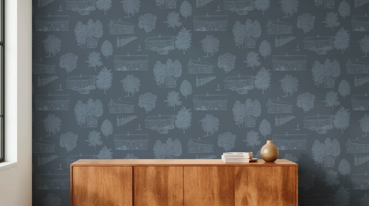 Picture of Summer Houses Toile de Jouy Blue - 1035301-02