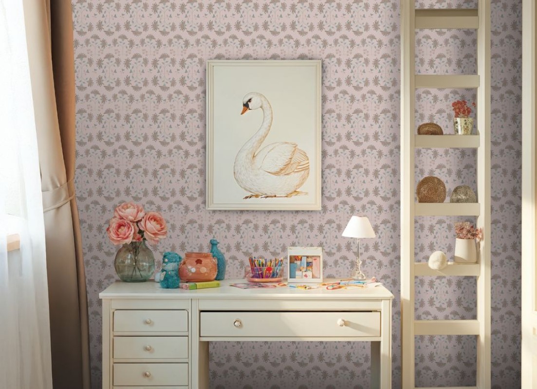 Geometric Flowers Pink - 1032701-03 wallpaper Wallpassion