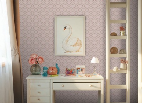 Ogee and Roses in Pink - 1033401-03 wallpaper Wallpassion