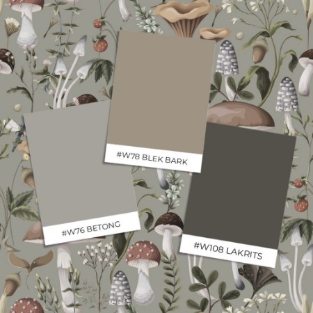 Image de Modèle d'échantillon - Nordic mushrooms Green - 1031201-02