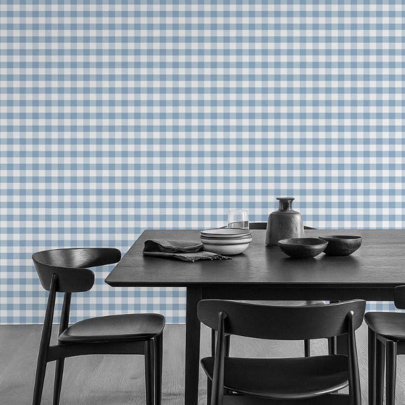 Picture of Fargesammensetning Checkered Denim Blue - 1031901-12 - 09392-01