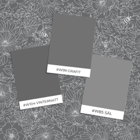 Εικόνα της Δείγμα στυλ - Bees and Flowers in Dark Grey - 1032001-04