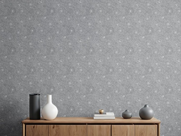 Bild på Bees and Flowers in Grey - 1032001-05