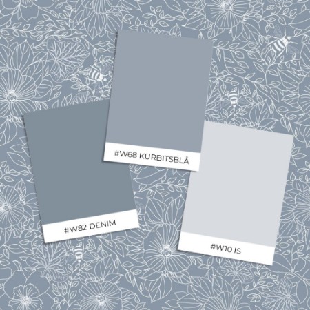 Bild på Färgsättning Bees and Flowers in Light Blue - 1032001-06 - 09399-01