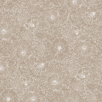 Bild på Bees and Flowers in Beige - 1032001-08