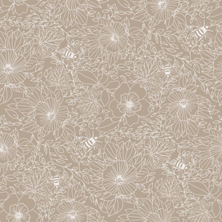 Bild på Bees and Flowers in Beige - 1032001-08