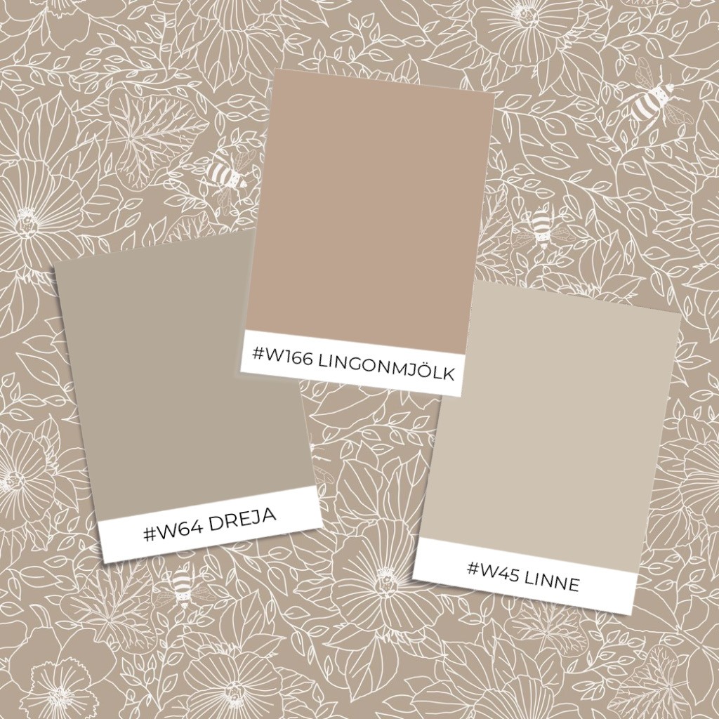 Picture of Bees and Flowers in Beige - 1032001-08