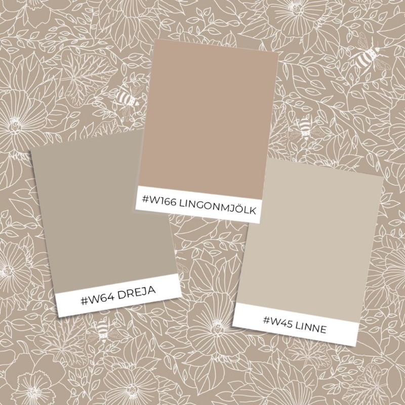 Afbeeldingen van Kleurcombinatie Bees and Flowers in Beige - 1032001-08 - 09401-01