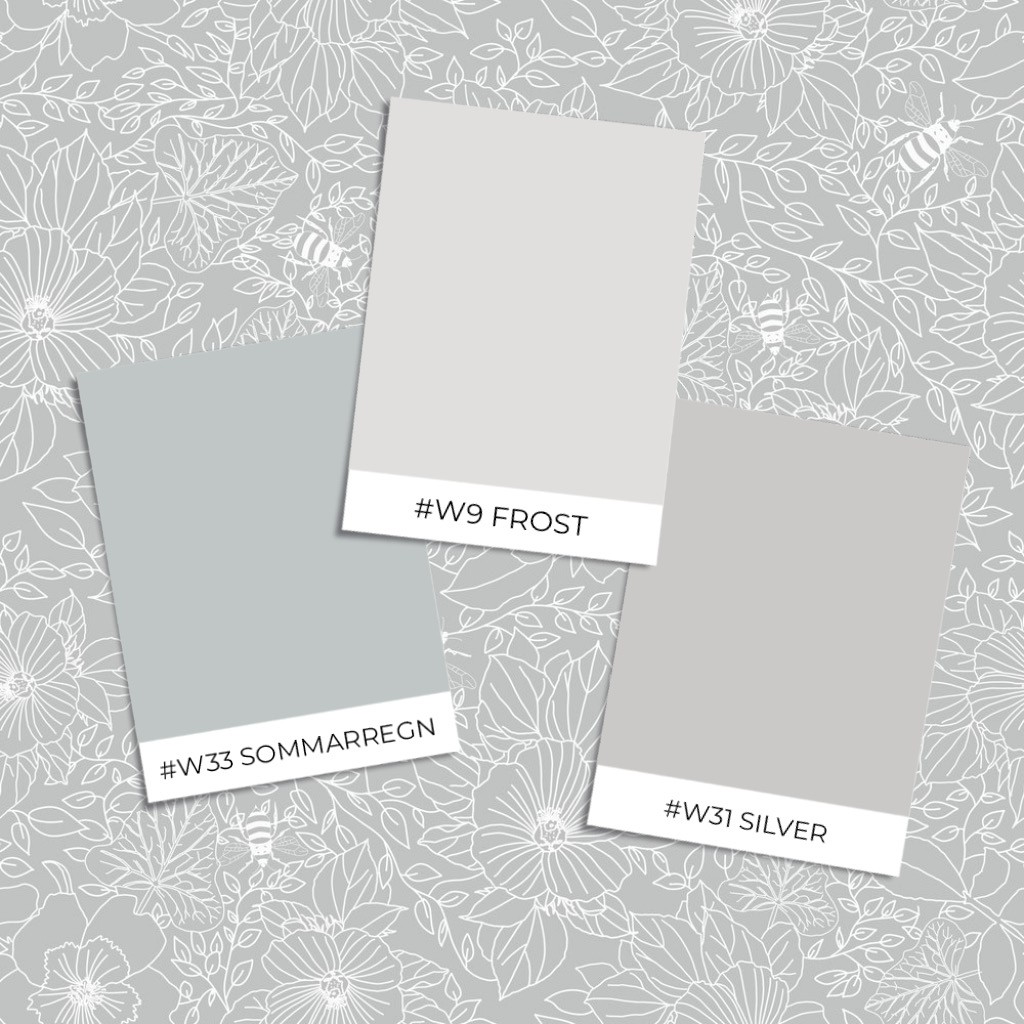 Picture of Bees and Flowers in Light Grey - 1032001-09