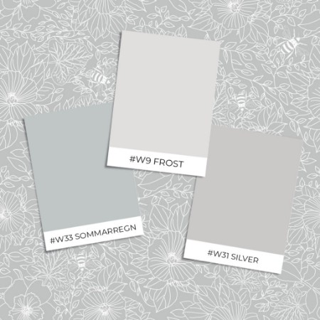 Εικόνα της Δείγμα στυλ - Bees and Flowers in Light Grey - 1032001-09