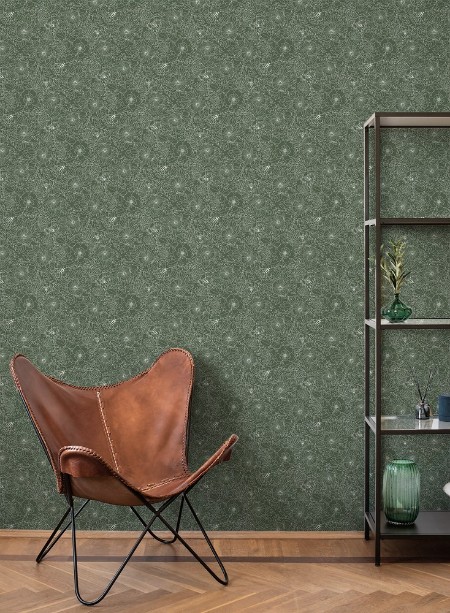 Picture of Bees and Flowers in Dark Green - 1032001-10