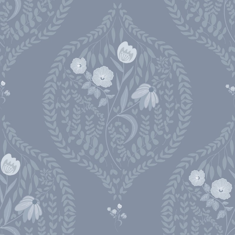 Bild på Flower bouquet in ogee solid Blue - 1032601-04