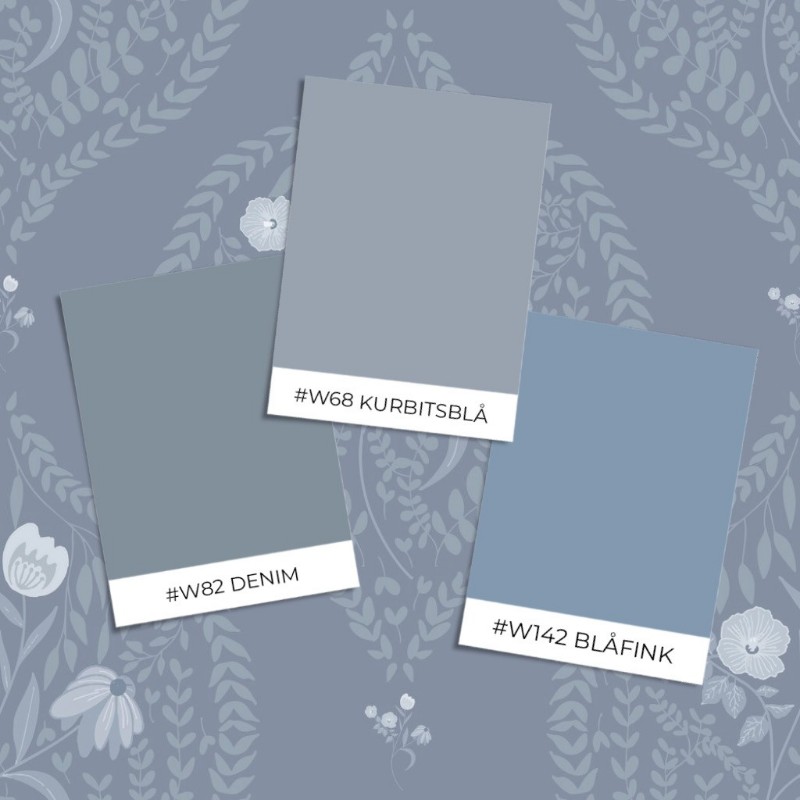 Picture of Flower bouquet in ogee solid Blue - 1032601-04