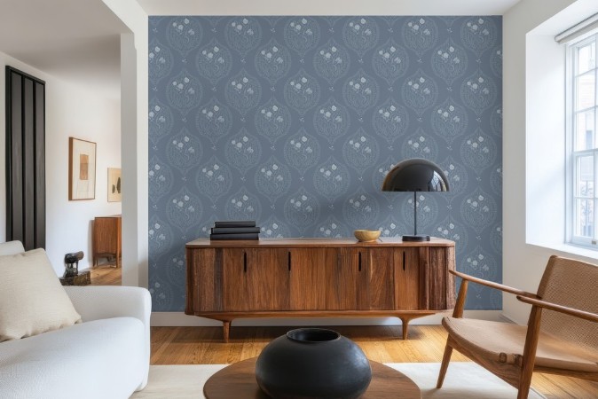 Bild på Färgsättning Flower bouquet in ogee solid Blue - 1032601-04 - 09404-01