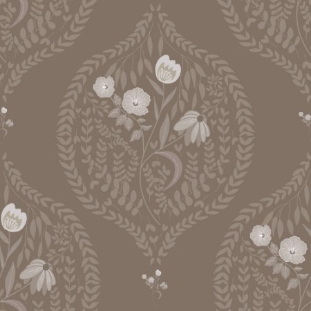 Bild på Flower bouquet in ogee solid Brown - 1032601-05