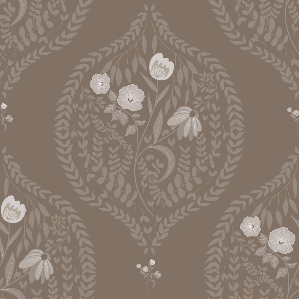 Picture of Flower bouquet in ogee solid Brown - 1032601-05