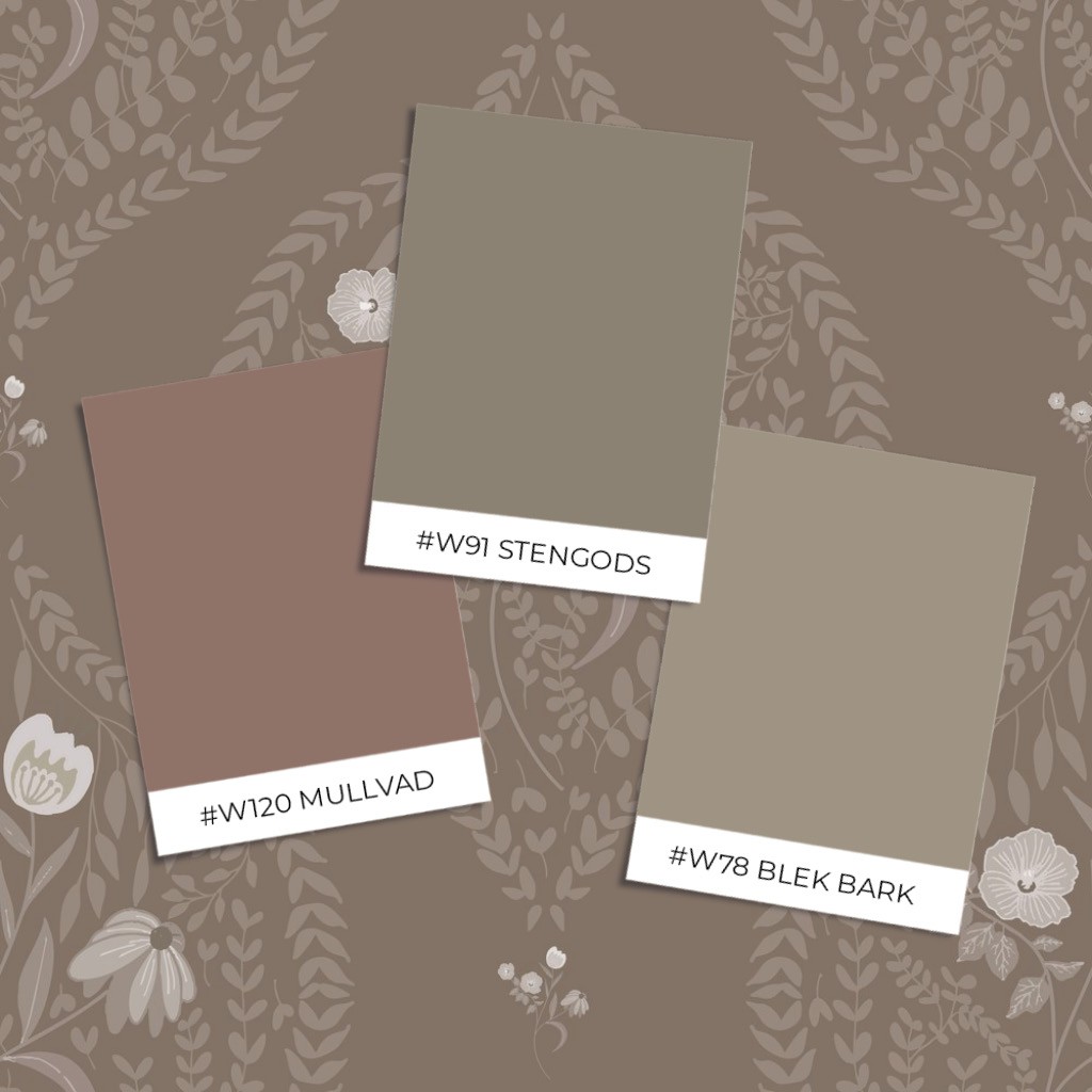Bild på Flower bouquet in ogee solid Brown - 1032601-05