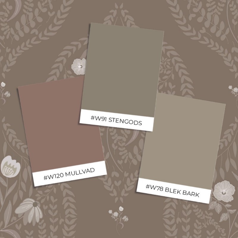 Bild på Flower bouquet in ogee solid Brown - 1032601-05