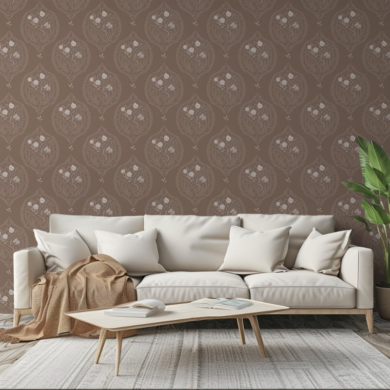 Picture of Flower bouquet in ogee solid Brown - 1032601-05