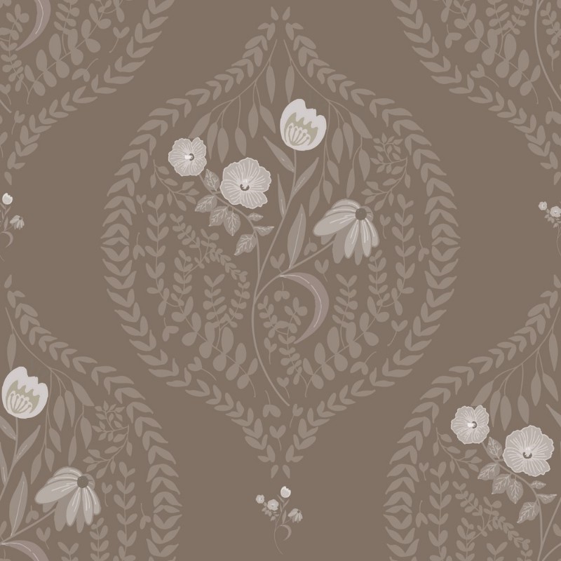 Picture of Fargesammensetning Flower bouquet in ogee solid Brown - 1032601-05 - 09405-01