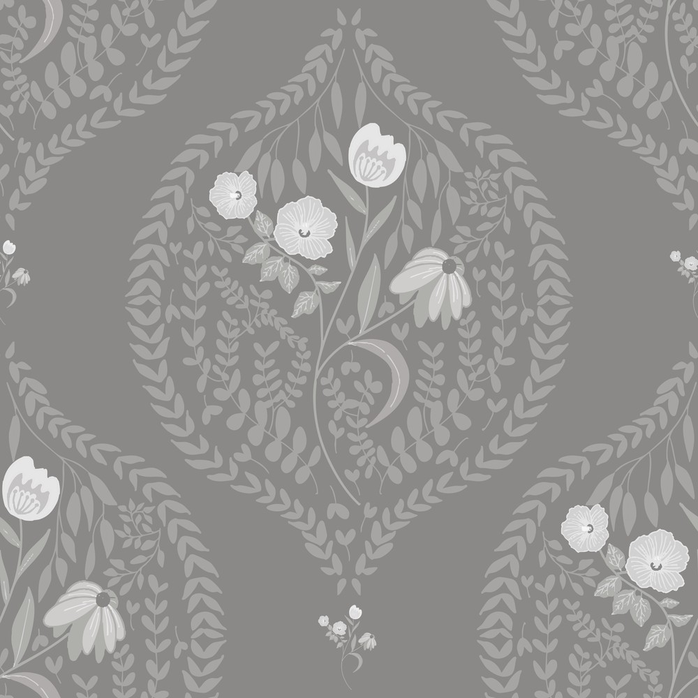 Picture of Flower bouquet in ogee Dark Grey - 1032601-06