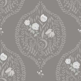 Picture of Flower bouquet in ogee Dark Grey - 1032601-06