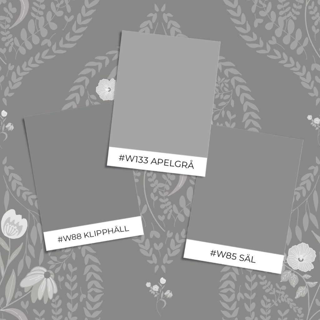 Bild på Flower bouquet in ogee Dark Grey - 1032601-06