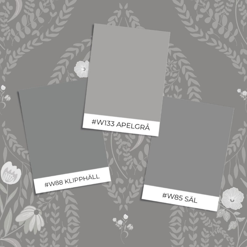 Bild på Flower bouquet in ogee Dark Grey - 1032601-06