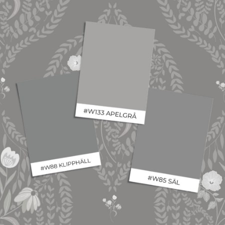 Bild på Färgsättning Flower bouquet in ogee Dark Grey - 1032601-06 - 09406-01