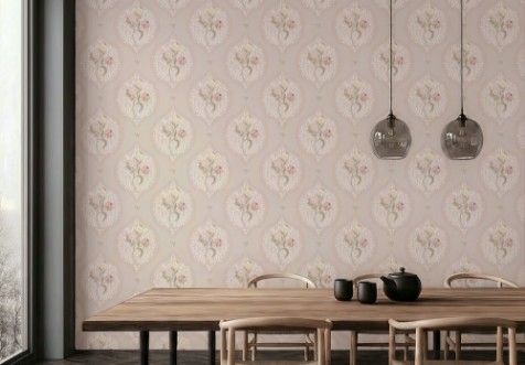 Bild på Flower bouquet in ogee Light Beige - 1032601-07