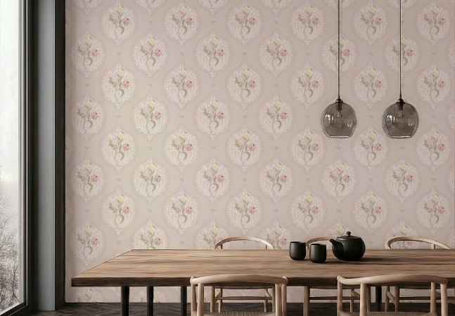 Bild på Flower bouquet in ogee Light Beige - 1032601-07