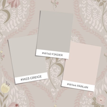 Bild på Färgsättning Flower bouquet in ogee Light Beige - 1032601-07 - 09407-01