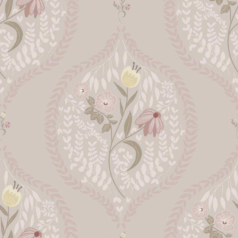Picture of Farvesammensætning Flower bouquet in ogee Light Beige - 1032601-07 - 09407-01