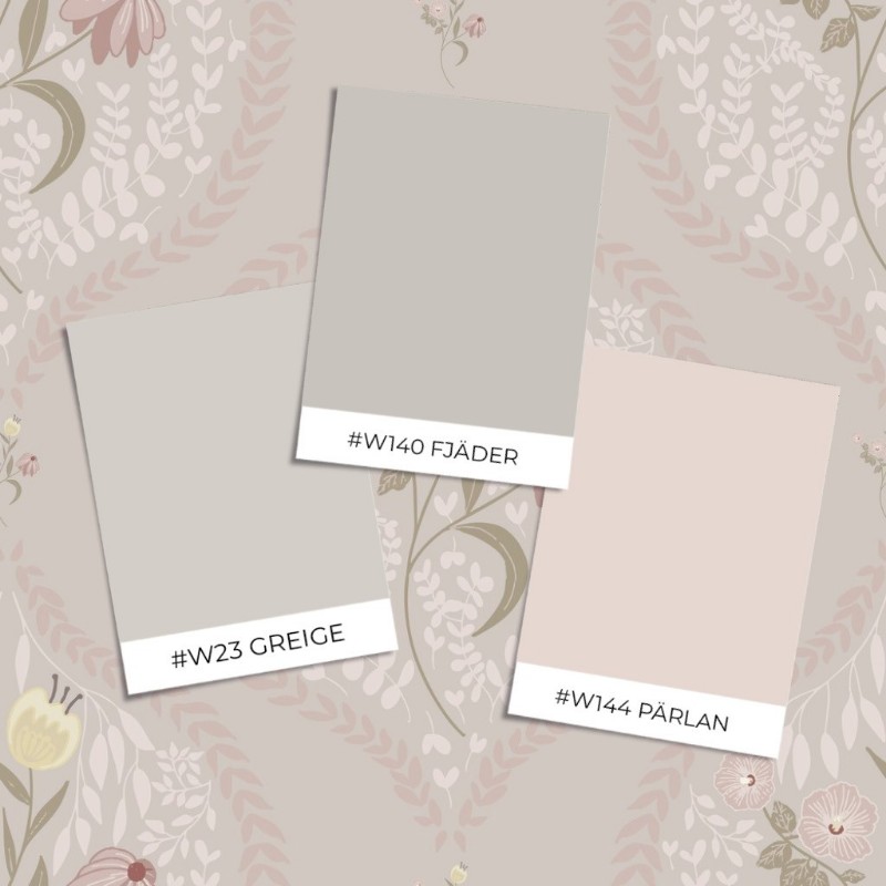 Image de Modèle d'échantillon - Flower bouquet in ogee Light Beige - 1032601-07