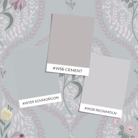 Picture of Sample style - Flower bouquet in ogee Light Grey - 1032601-08