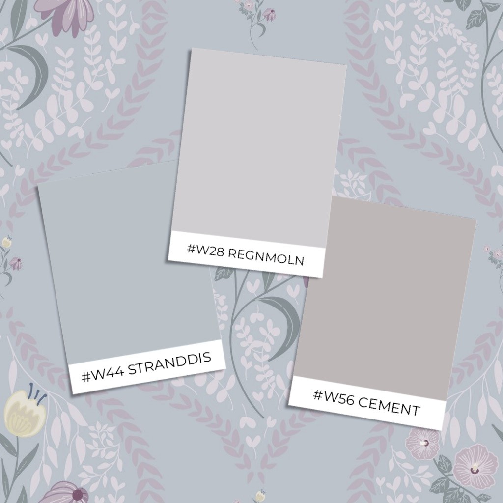 Bild på Flower bouquet in ogee Light Blue - 1032601-09