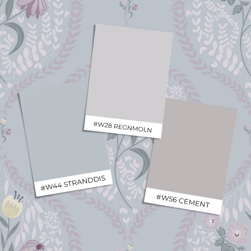 Bild på Flower bouquet in ogee Light Blue - 1032601-09
