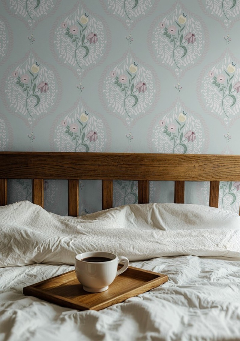 Picture of Flower bouquet in ogee Light Green - 1032601-10