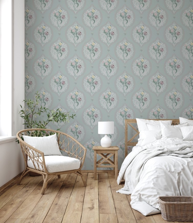 Picture of Flower bouquet in ogee Light Green - 1032601-10