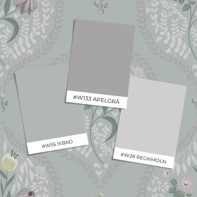 Picture of Eksempel på produktstil - Flower bouquet in ogee Light Green - 1032601-10