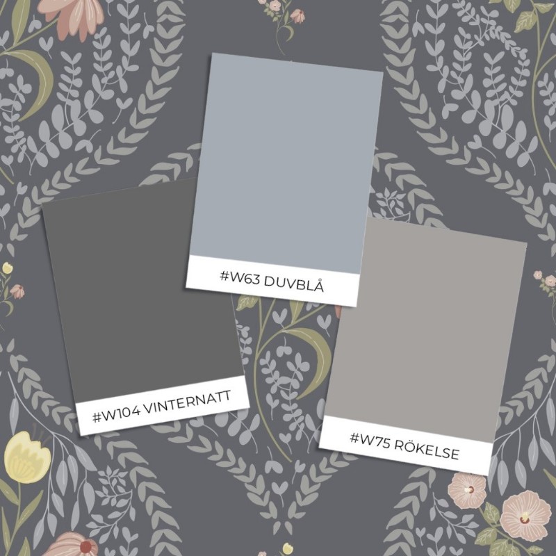 Picture of Farvesammensætning Flower bouquet in ogee Dark Blue - 1032601-11 - 09411-01