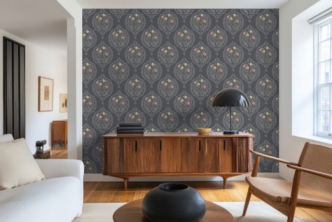 Bild på Färgsättning Flower bouquet in ogee Dark Blue - 1032601-11 - 09411-01