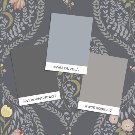 Picture of Sample style - Flower bouquet in ogee Dark Blue - 1032601-11