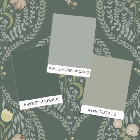 Picture of Sample style - Flower bouquet in ogee Dark Green - 1032601-12
